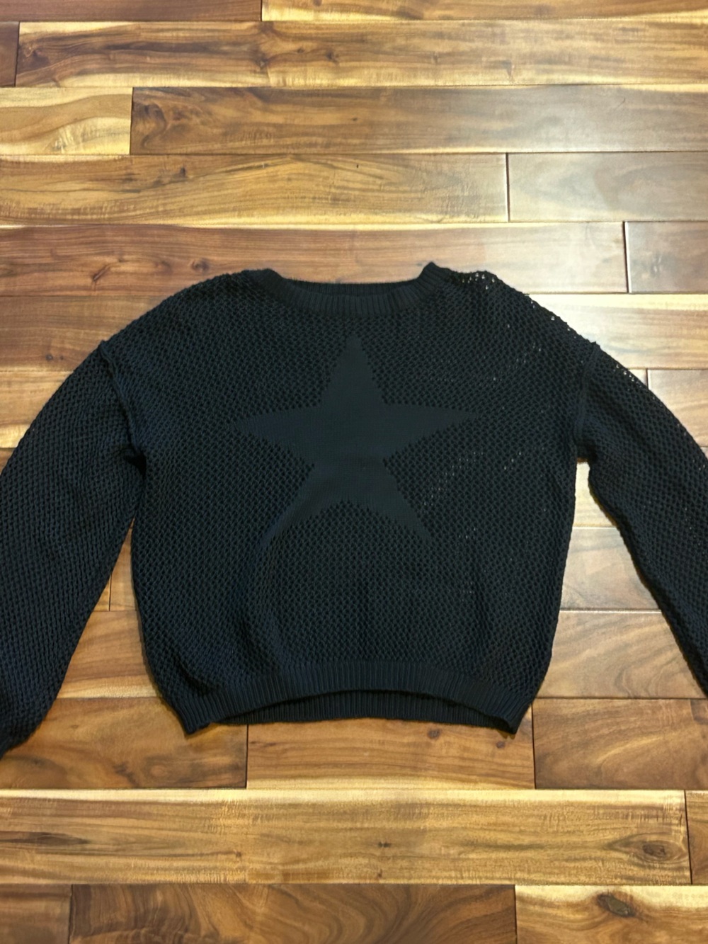 Y2K Black Knit Cover Up with Star